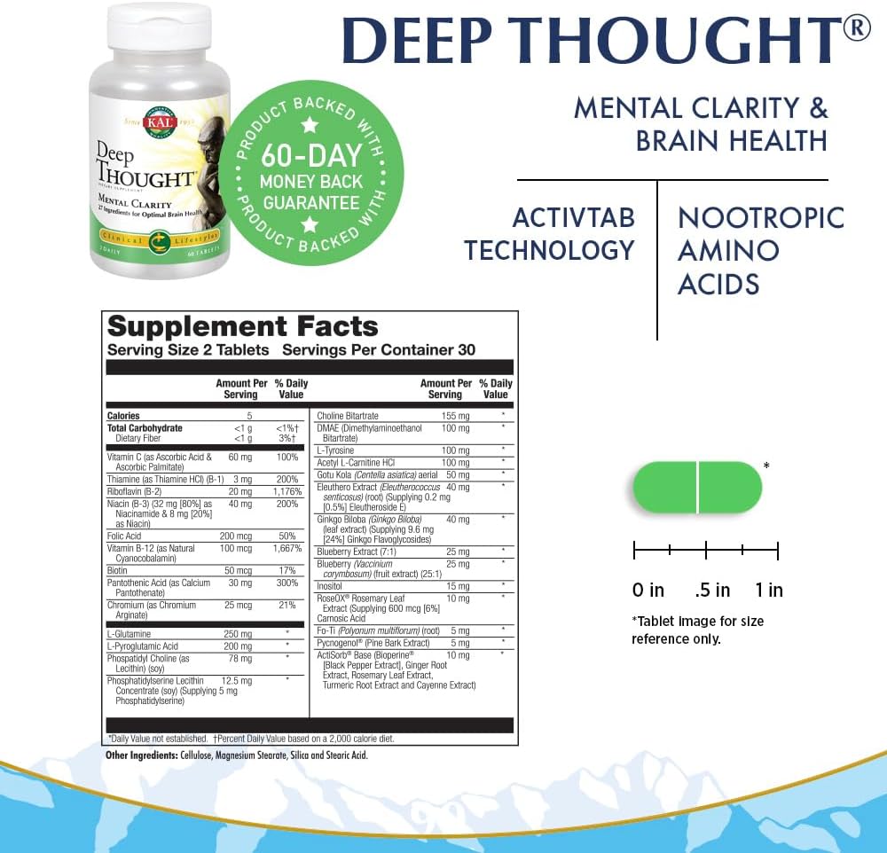 KAL Deep Thought – Nervous System Support, 60 Tablets - görsel 2