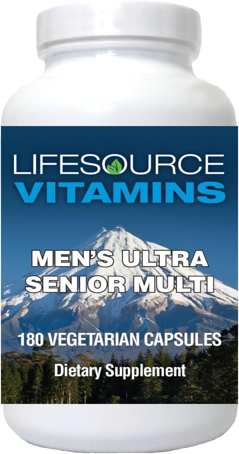 LifeSource Vitamins Men's Senior Multi - Vegetarian - Complete Multivitamin for Men 50+ - 180 Capsules (60-Day Supply) - görsel 3