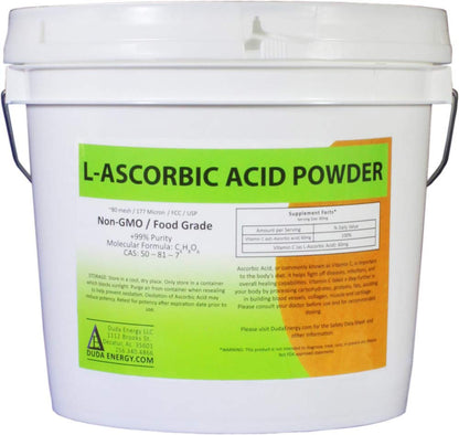 L-Ascorbic Acid Powder 99+% Food Grade USP36/BP2012, Naturally Fermented Vitamin C, 454 g