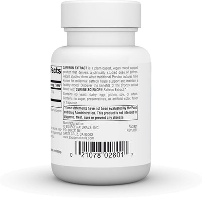 Source Naturals Serene Science Saffron Extract for Mood Support, 30 Tablets