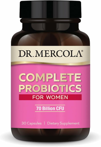 Dr. Mercola Complete Probiotics for Women - Supports Gut, Vaginal and Immune Health - Contains Lactobacillus Strains - Non-GMO, Gluten-Free & Soya-Free - 90 Capsules (90 Servings)
