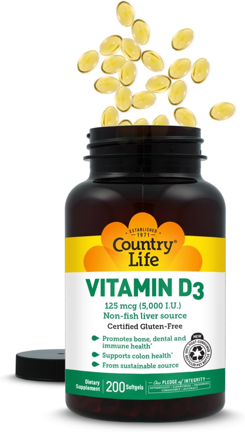 Country Life Vitamin D3 5000 IU – Immune & Bone Health Support - görsel 8