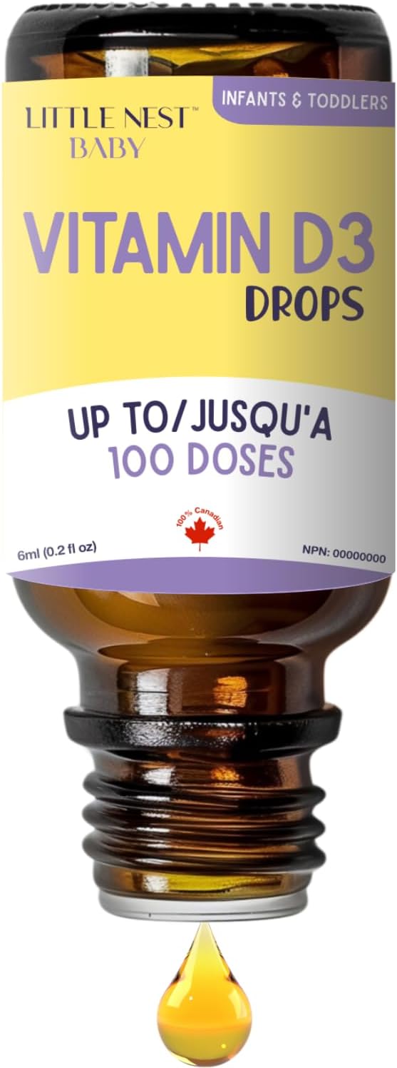 Little Nest Baby Vitamin D3 Drops – 400 IU per Dose, Natural for Infants & Toddlers, 100-Day Supply - görsel 5
