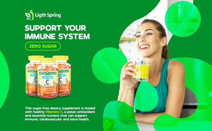 Zero Sugar Vitamin C Gummies Dietary Supplement, 250 mg, 120 Gummies