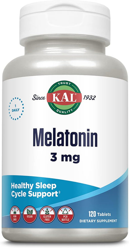 KAL 3 mg Melatonin Tablets, 60 Tablets