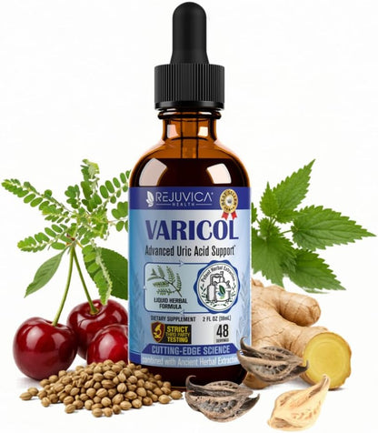 Varicol - Advanced Uric Acid Support Supplement - Liquid Delivery for Better Absorption - Tart Cherry, Chanca Piedra, Celery Seed, Ginger & More!