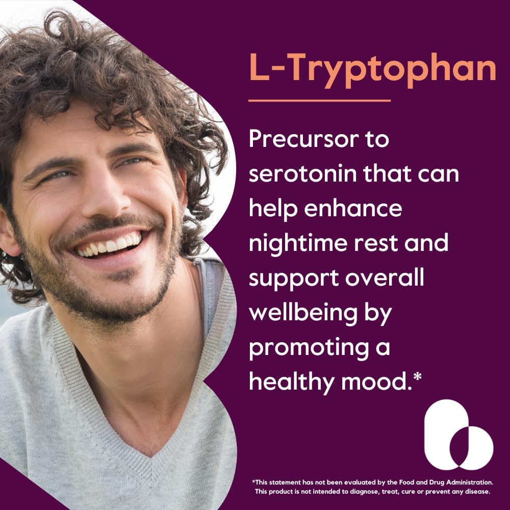 BESTVITE L-Tryptophan 500mg, 120 Vegetarian Capsules - görsel 2