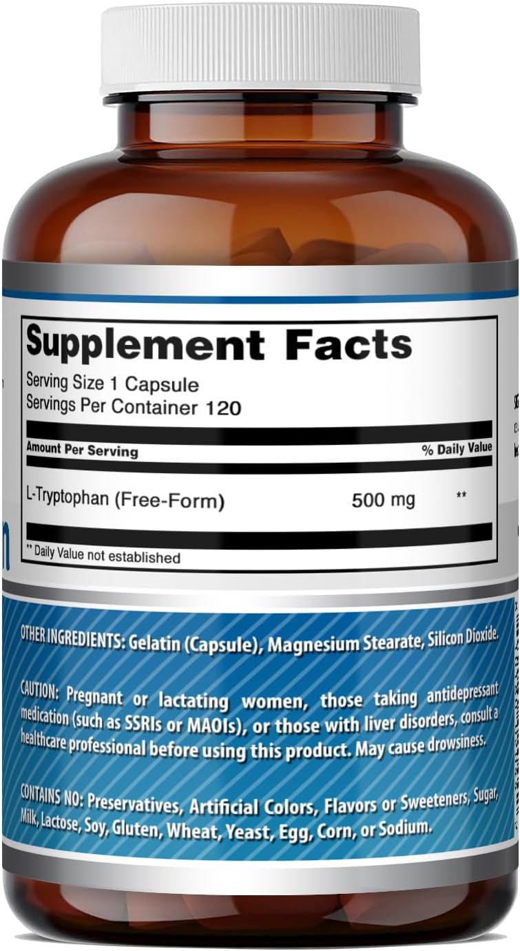 Amazing Formulae L-Tryptophan 500 mg, 120 Capsules - görsel 5
