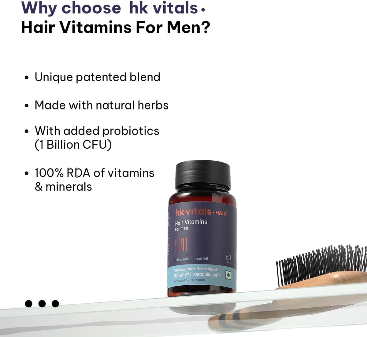 Vitals Hair Vitamin with DHT Blockers | Omega and Biotin (60 Capsules) - görsel 6