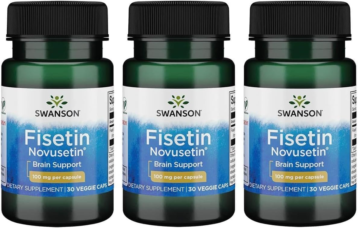 Swanson Fisetin Molecularly Similar to Apigenin, Luteolin and Quercetin 100 mg 30 Veg Capsules (3 Pack) - görsel 1