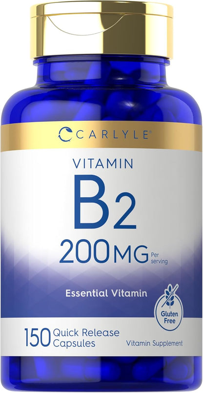Carlyle Vitamin B2 (Riboflavin) 200mg - 150 Capsules