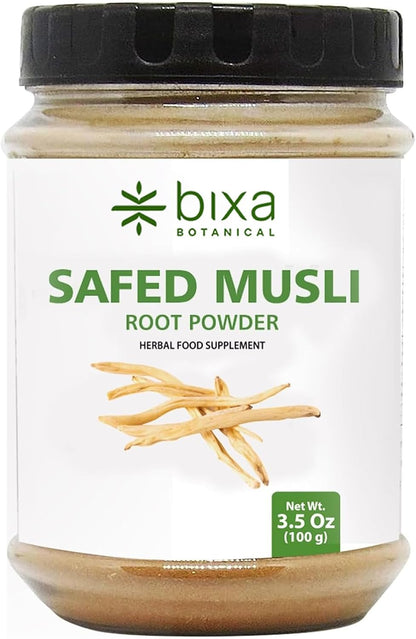 bixa BOTANICAL Safed Musli Root Powder – Ayurvedic Herbal Supplement, 3.5 oz (100 g)