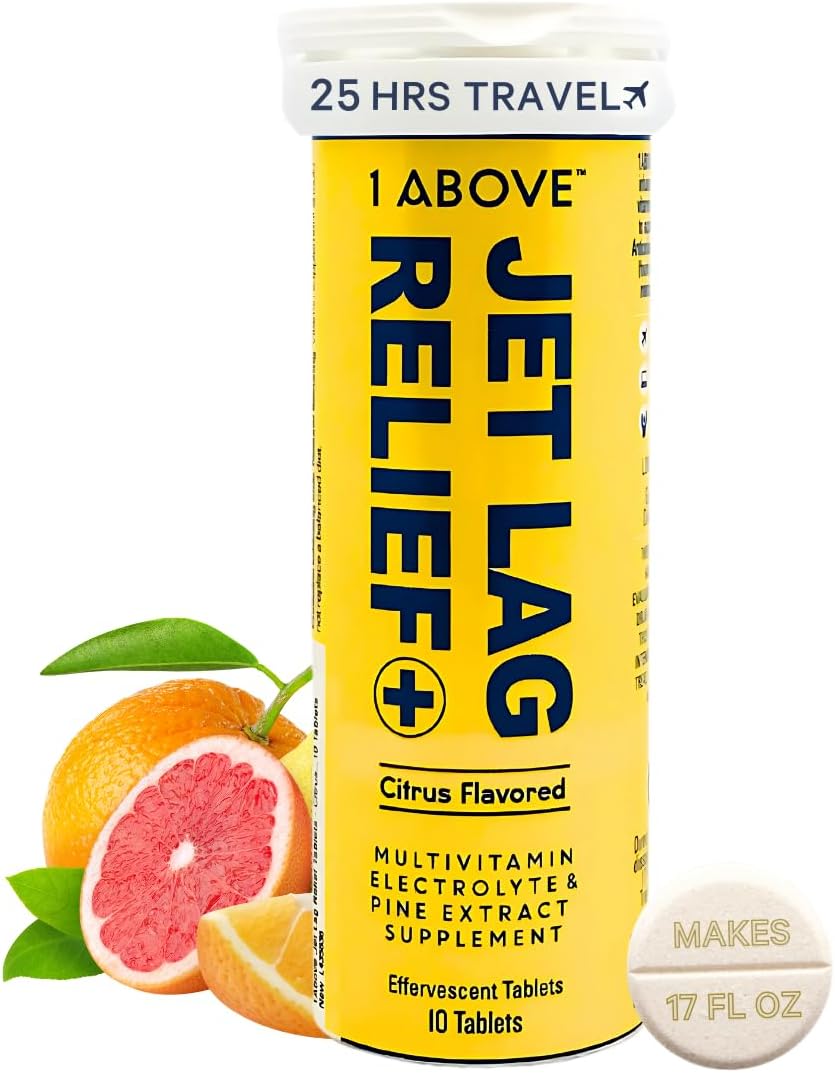 1Above Jet Lag Relief Tablets – Citrus-Flavoured Effervescent Multivitamin with Pycnogenol - görsel 1
