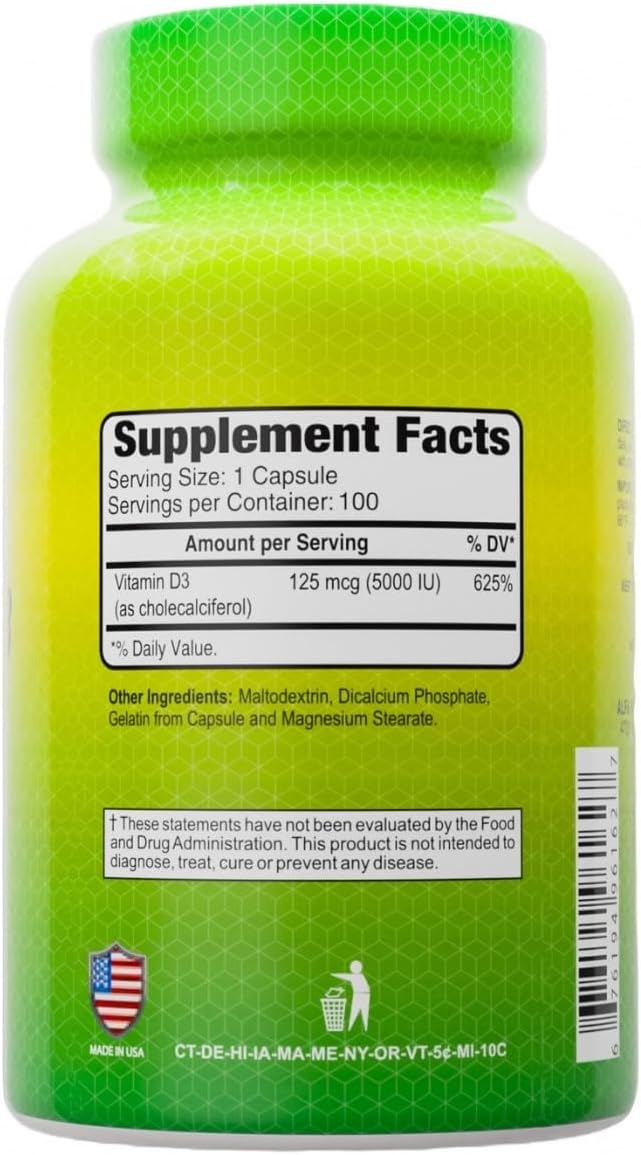 ALFA VITAMINS Vitamin D3 2000 IU Supplement - 250 Soft Gels - görsel 2