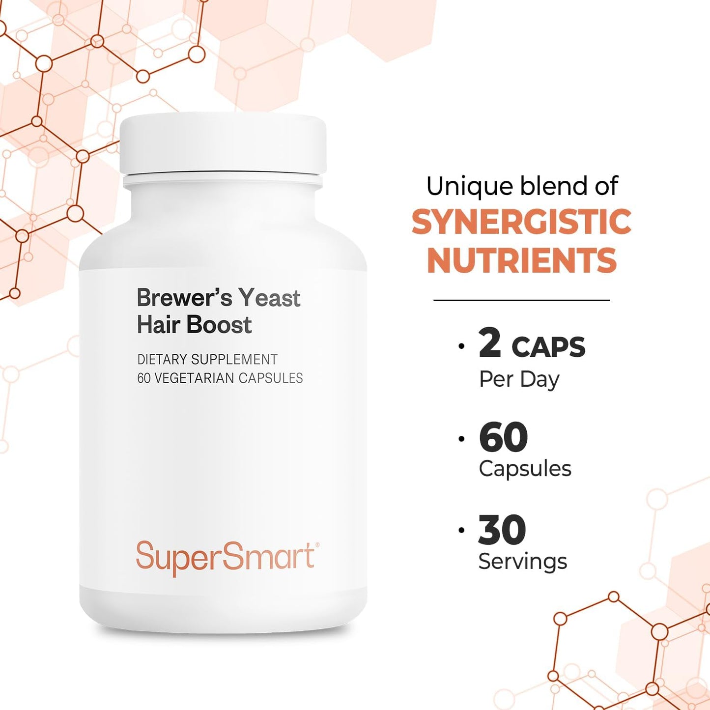 Brewer's Yeast Hair Boost - Advanced Formula with Biotin, Zinc & B6 - Hair Supplement, 60 Vegetarian Capsules - görsel 5