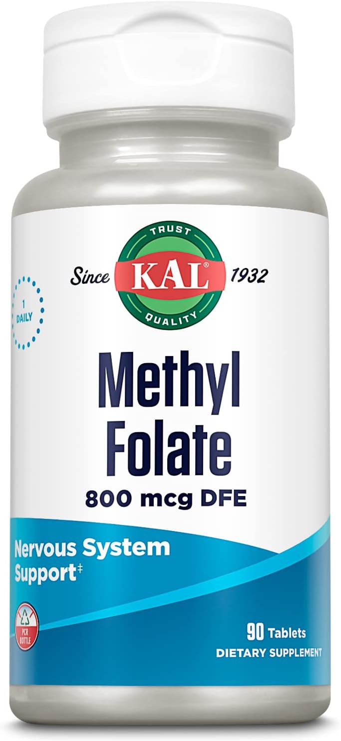 KAL Methyl Folate 800 mcg - 5-MTHF Active Form, 90 Tablets - görsel 1