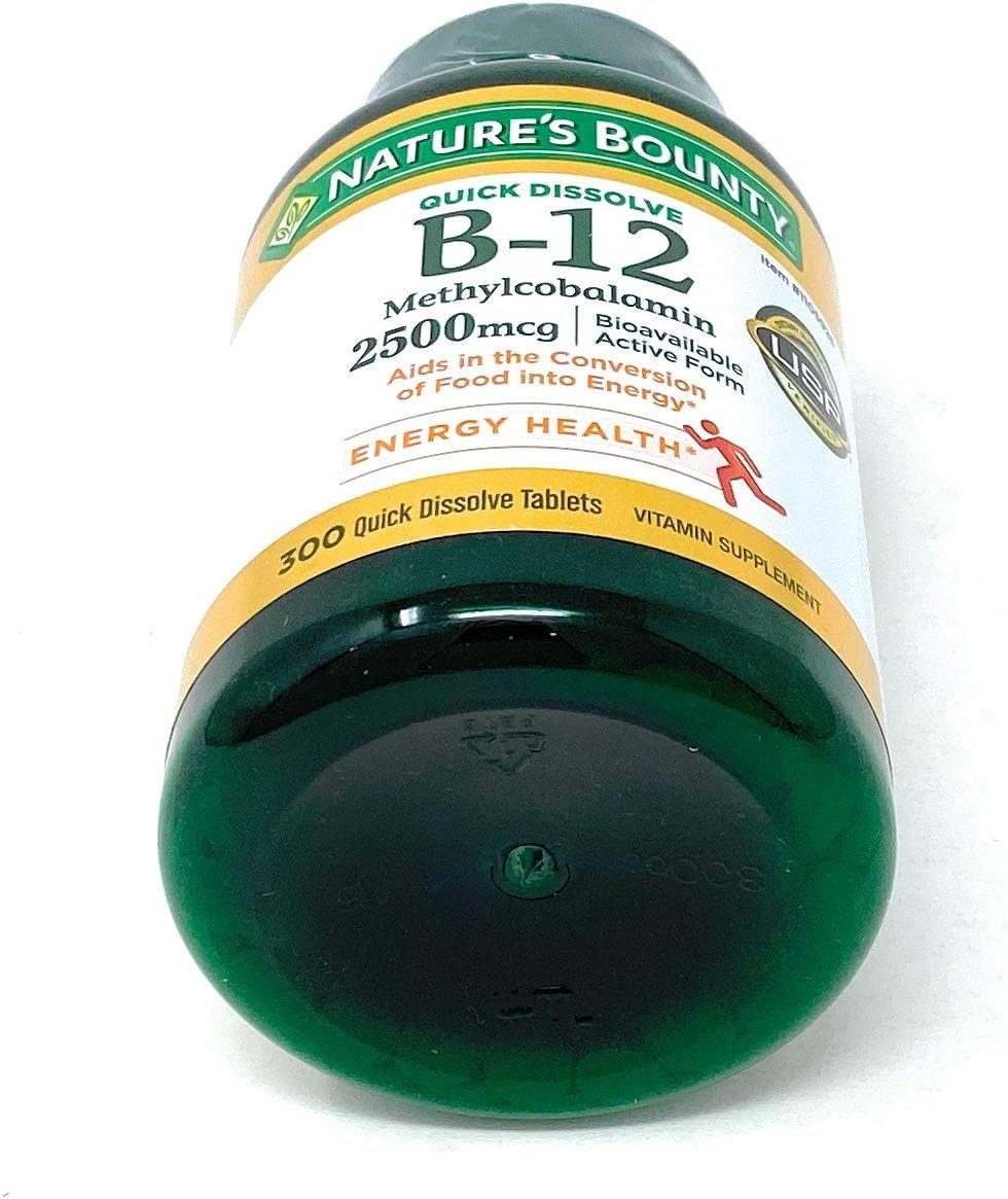Nature's Bounty Rapid Dissolve Fast Acting Vitamin B12 2500 mcg, Natural Cherry Flavour (300 Tablets) - görsel 4