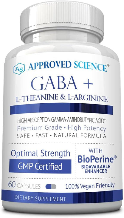 Approved Science GABA+ - Promote Calm, Support Sleep, Enhance Mood - 360 Vegan Capsules