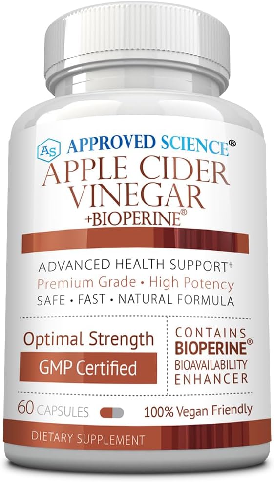 Approved Science Apple Cider Vinegar Capsules with 'The Mother' and BioPerine – 1600mg – 60 Capsules - görsel 1