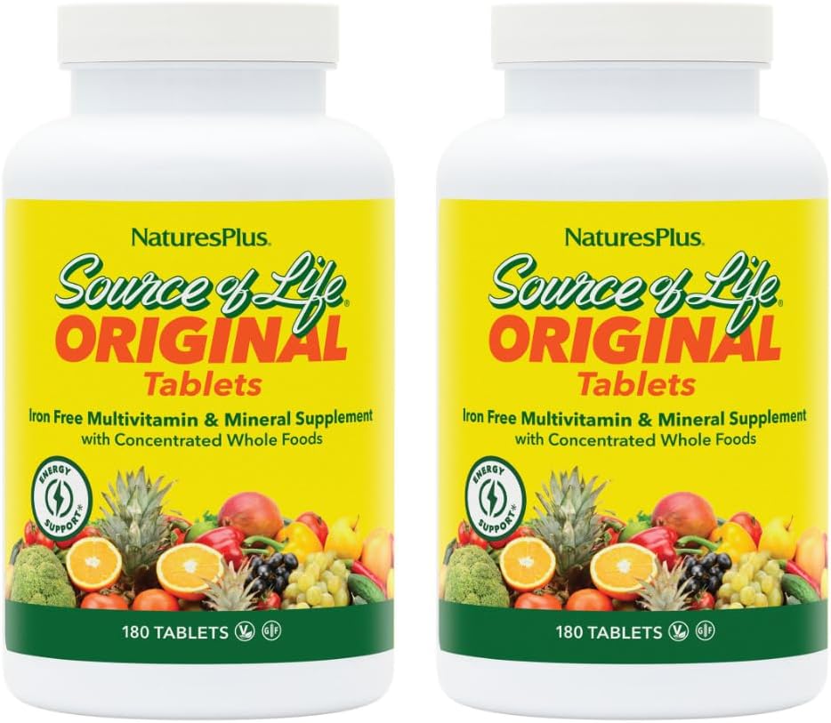 NaturesPlus Source of Life No Iron - 180 Tablets - Multivitamin & Mineral Supplement with Vitamin D3 - Supports Natural Energy & Wellbeing - Gluten Free, Vegetarian - 60 Servings - görsel 7