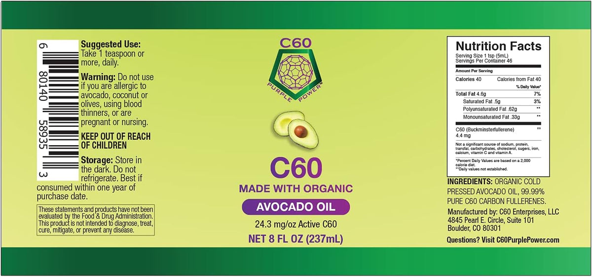 C60 Power - Organic Avocado Oil with 99.99% Pure C60 - görsel 8