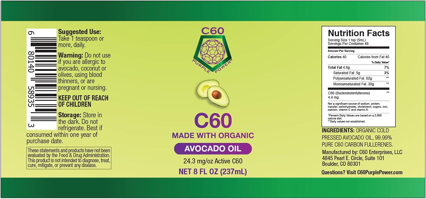 C60 Power - Organic Avocado Oil with 99.99% Pure C60 - görsel 8