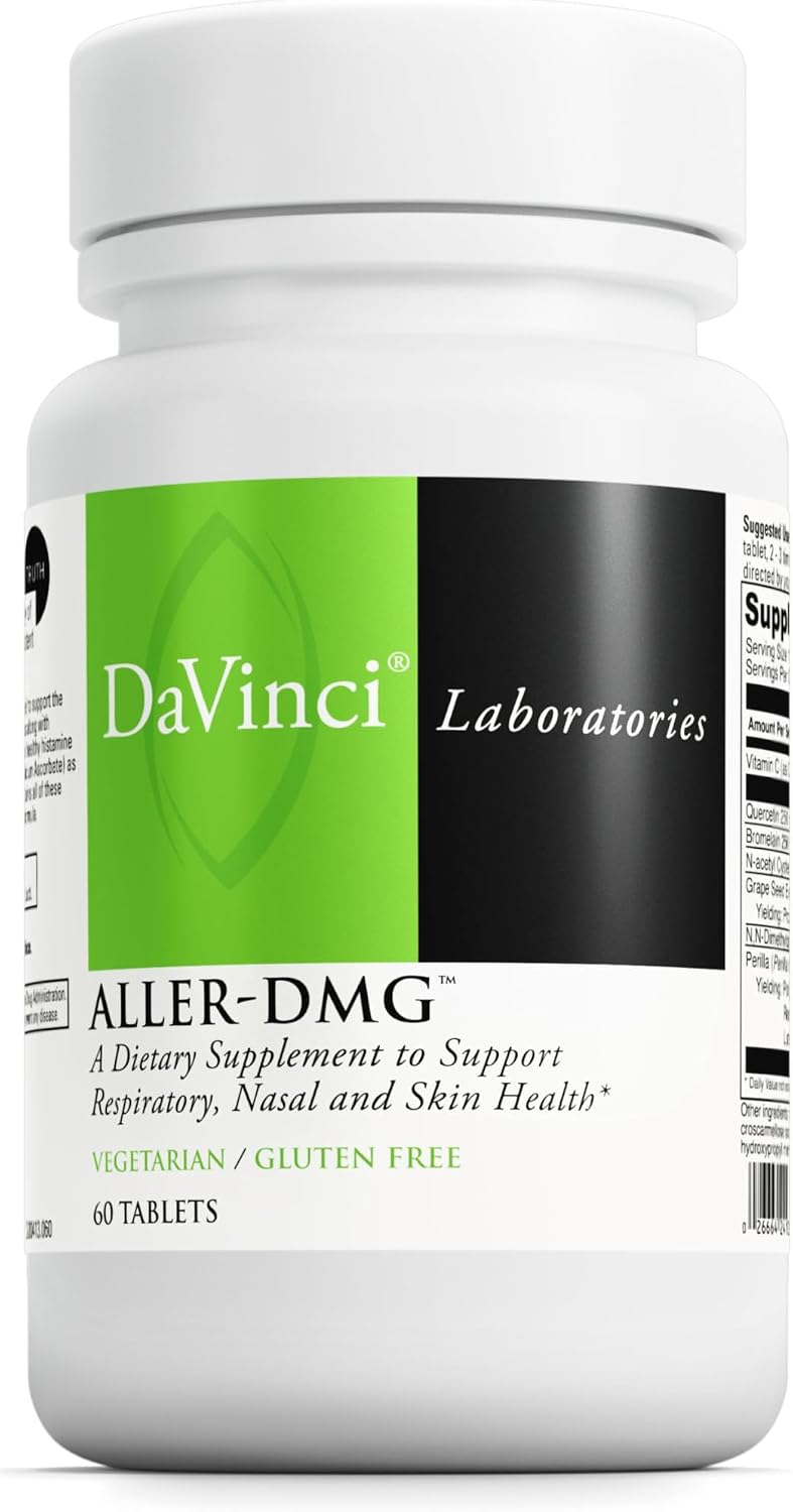 DAVINCI Labs Aller-DMG – Respiratory, Nasal and Skin Health Support with Vitamin C, Quercetin & More – Gluten-Free Tablets - görsel 1