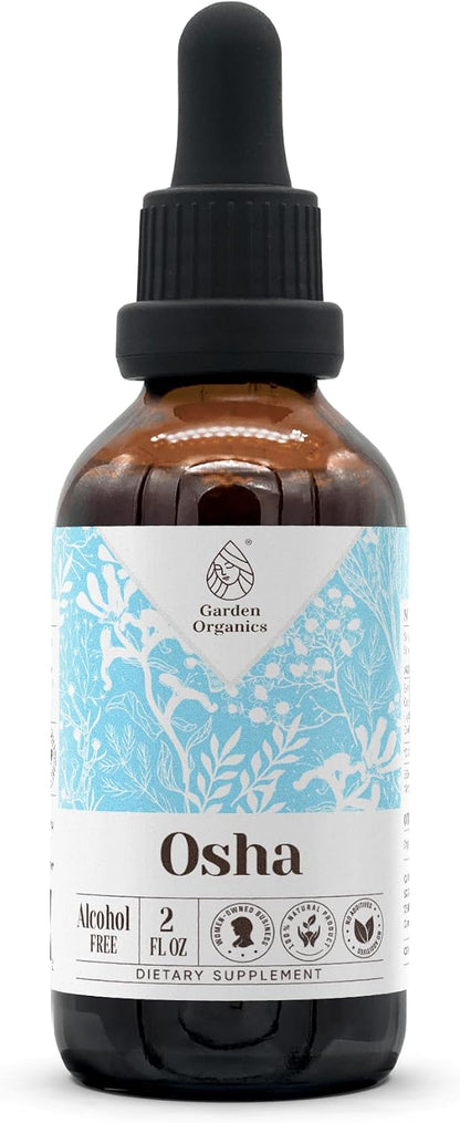 Garden Organics Osha Alcohol-Free Tincture – Herbal Extract for Natural Defences, 50 ml
