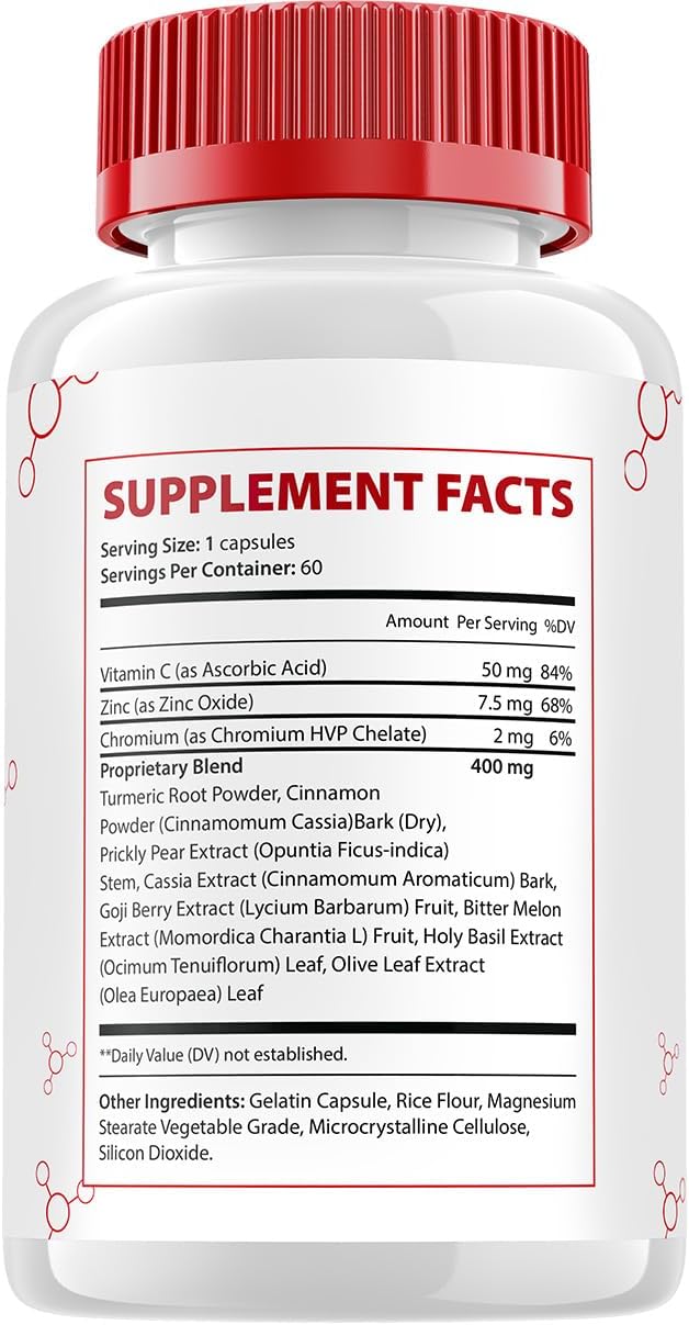 Gluco Maxum Capsules – Advanced All-Natural Food Supplement for Healthy Blood Glucose Levels (60 Capsules) - görsel 6