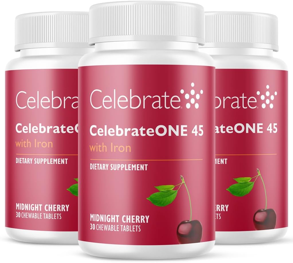 CelebrateONE 45 Bariatric Multivitamin with Iron, Once Daily Midnight Cherry Chewable – 90 Tablets (3-Month Supply) - görsel 1