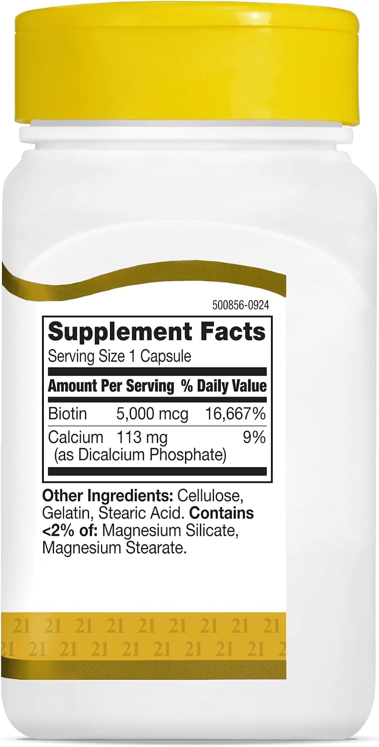 21st Century Biotin 5000 mcg Capsules, 110 Count - görsel 3