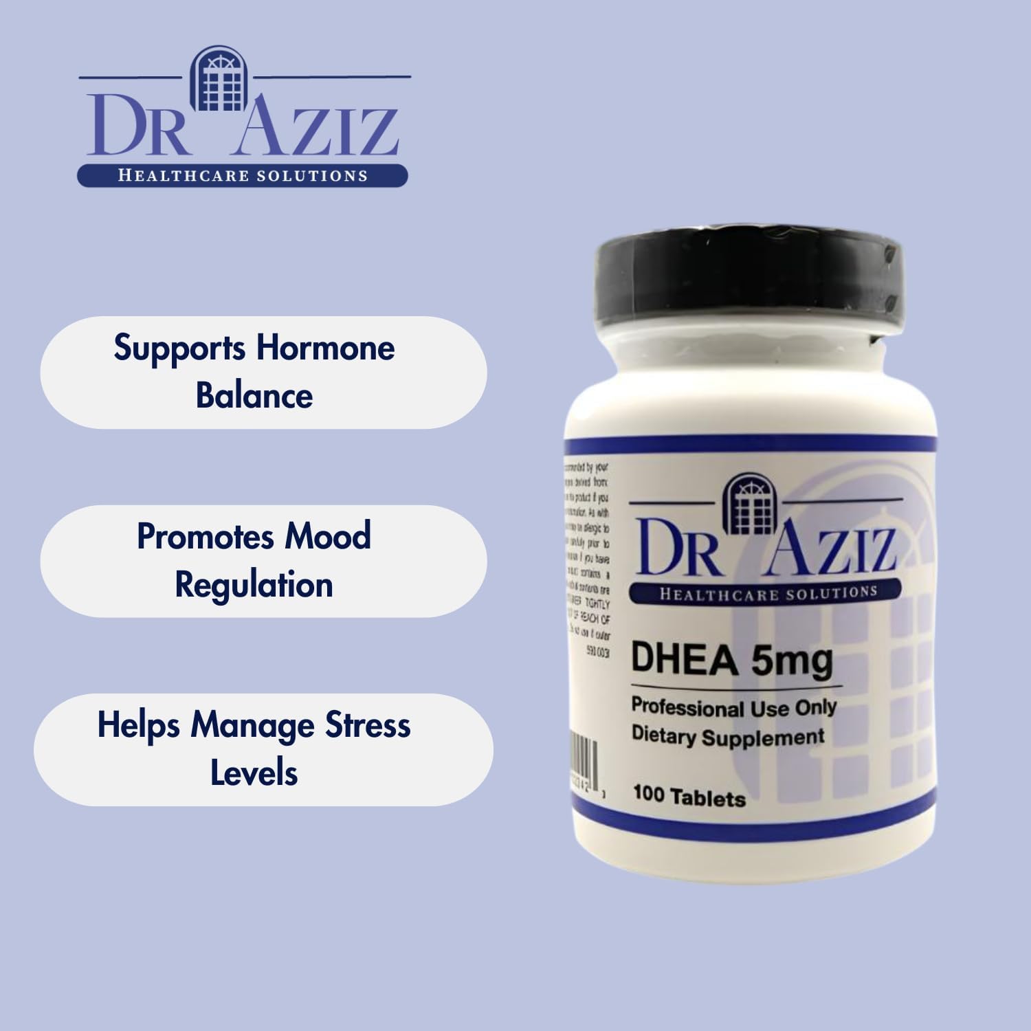 DHEA 5mg Food Supplement - Helps Support Hormonal Balance, Mood and Stress Management - 100 Tablets - görsel 2