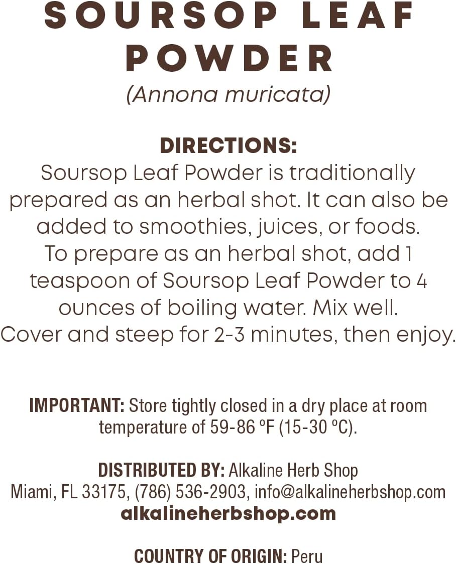 Alkaline Herb Shop Just Herbs: Soursop Leaf Powder - görsel 1