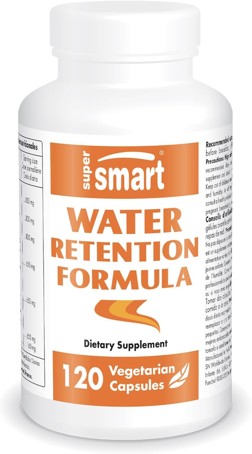 Supersmart – Water Retention Formulation (Advanced Complex) – with Dandelion, Guarana, Caffeine, Betalains – Natural Lymphatic Drainage Supplement | Non-GMO & Gluten-Free – 120 Vegetarian Capsules - görsel 1