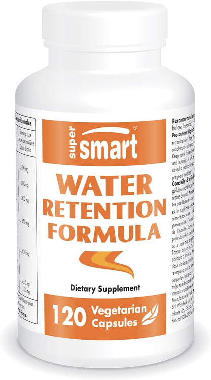 Supersmart – Water Retention Formulation (Advanced Complex) – with Dandelion, Guarana, Caffeine, Betalains – Natural Lymphatic Drainage Supplement | Non-GMO & Gluten-Free – 120 Vegetarian Capsules