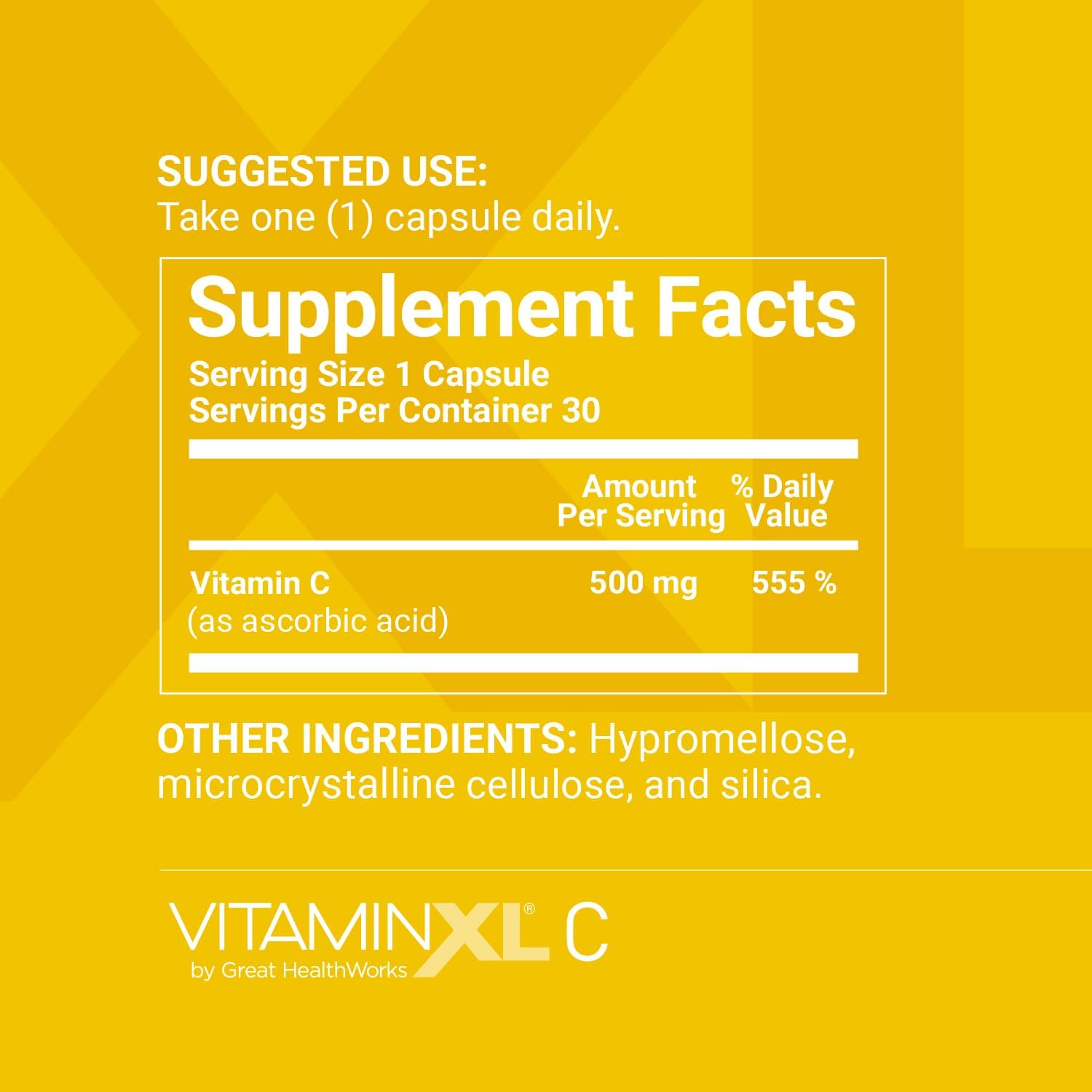 OmegaXL VitaminXL Vitamin C Supplement, 500 mg - 30 Vegan Capsules - görsel 5