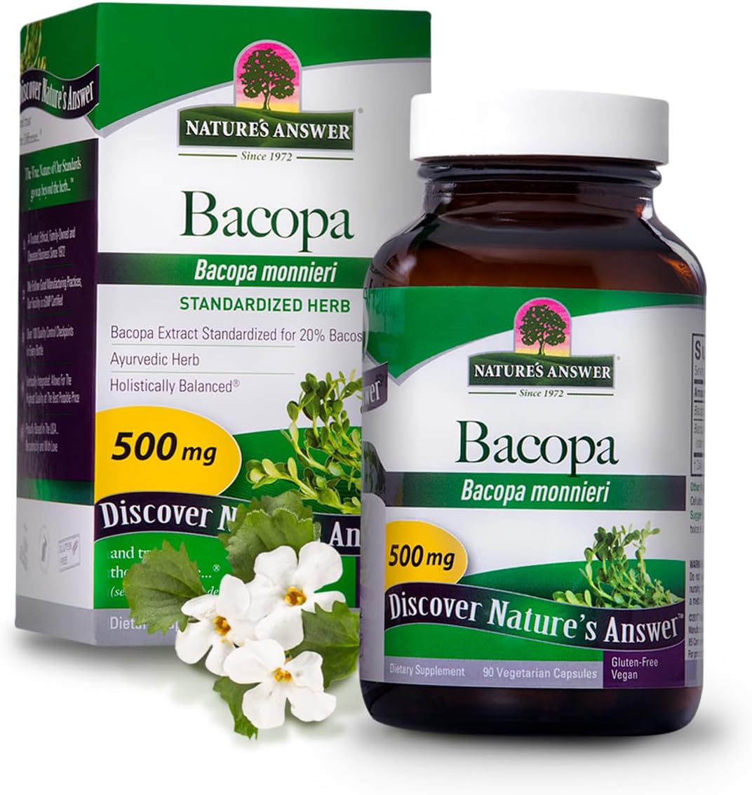 Nature's Answer Bacopa Monnieri – 500mg (90 Capsules) - görsel 1