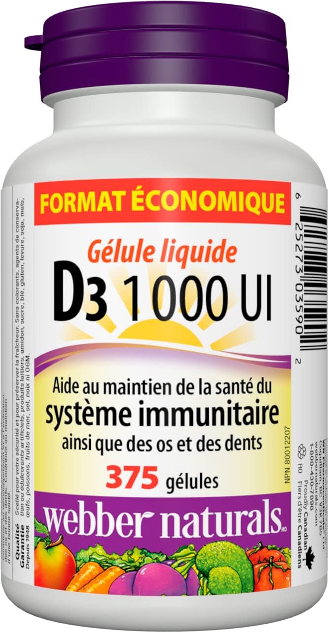 Webber Naturals Vitamin D3 1000 IU, 375 Softgels - görsel 2
