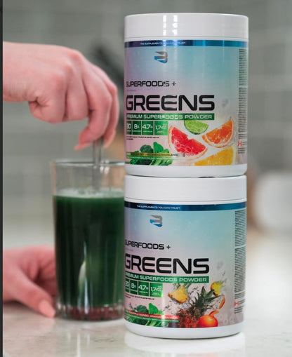 Believe Supplements Superfoods+Greens - Superfood Blend with 50+ Fruits & Veggies, Citrus Blast, 30 Servings