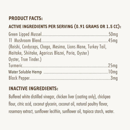 iHeartDogs Hemp Mushroom Chews - Mobility, Calming, Allergy, Lumps, Bumps, Lipomas & Immune Support - 60 Count (600mg Hemp)