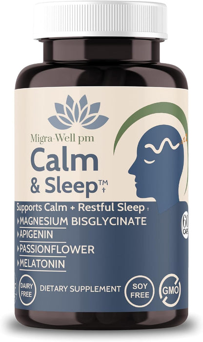Calm & Sleep: Sleep Aid for Adults – – Faster sleep onset: The low-dose melatonin (3 mg) gently signals your body – Image 1