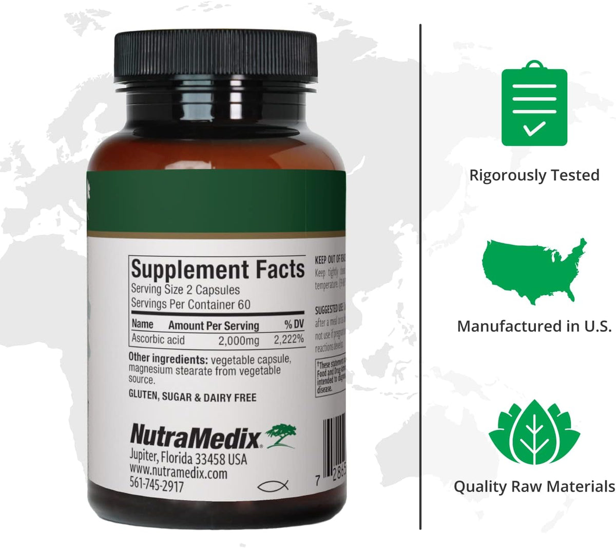 NutraMedix Vitamin C 1000mg – Antioxidant Supplement for Immunity & Heart Health (120 Vegetarian Capsules) - görsel 2