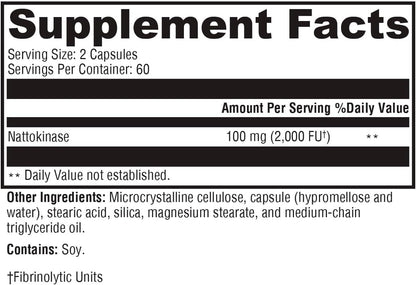 XYMOGEN Nattokinase - Vegan Enzyme Supplement for Circulatory Wellness - 100 mg - 120 Capsules