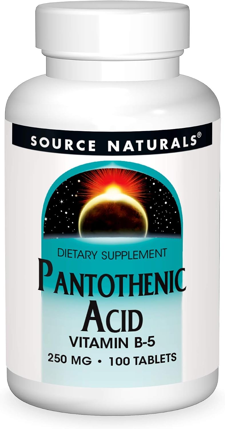 Source Naturals Pantothenic Acid 250 mg - Vitamin B5 Supplement, 100 Tablets - görsel 1