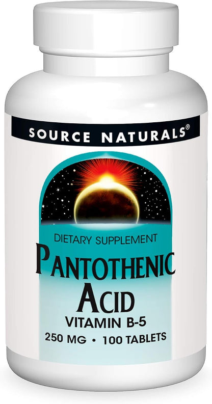 Source Naturals Pantothenic Acid 250 mg - Vitamin B5 Supplement, 100 Tablets