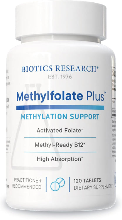 Biotics Research METHYLFOLATE Plus™: Active Folate with Vitamin B12, 120 Tablets