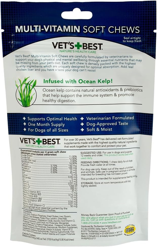 Vet's Best Multivitamin Soft Chews for Dogs - Supports Physical and Mental Health - 30 Day Supply - görsel 2
