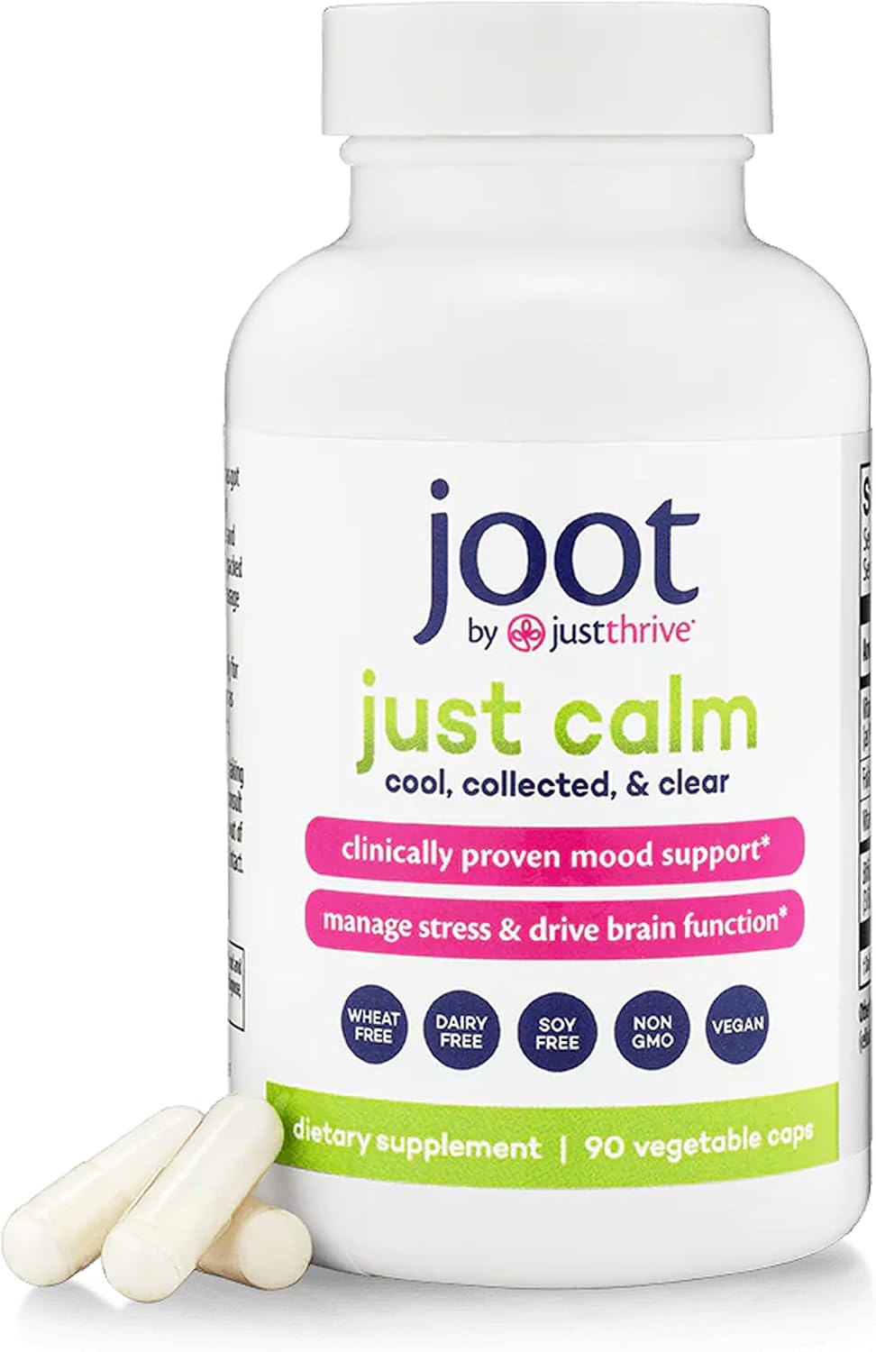 Just Thrive Just Calm - Cortisol Manager with Probiotic BL 1714 & B Vitamins - Vegan Mood & Memory Support - 30 Capsules - görsel 8