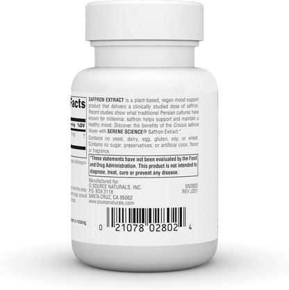 Source Naturals Serene Science Saffron Extract for Emotional Wellbeing - 15 mg - 60 Tablets