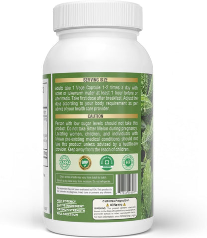 HerbsForever Bittermelon (Karela) Extra Strength (10:1) Extract – 880mg, 60 Veg Capsules